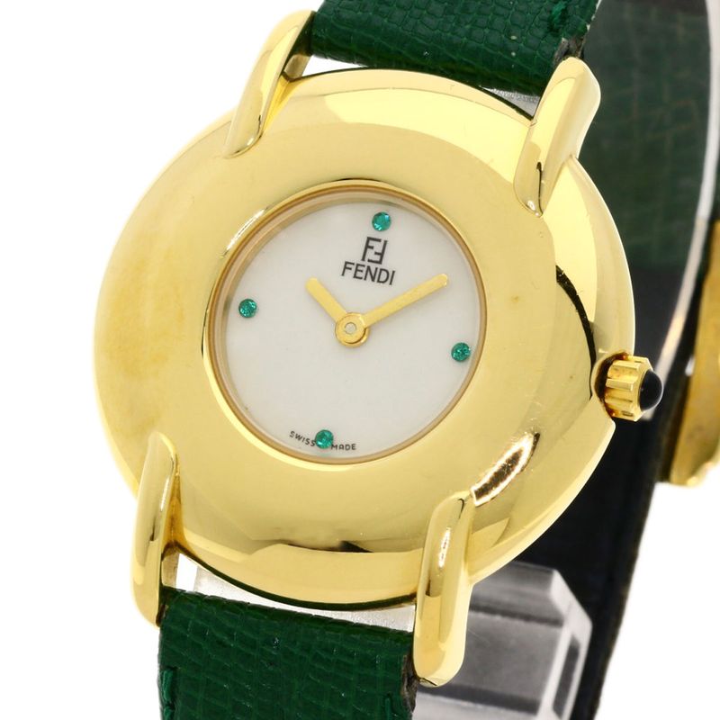 Fendi Round Face Watch Leather Boys