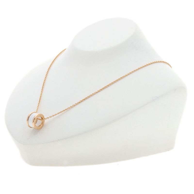 Bvlgari White Ceramic Necklace 18K Pink Gold