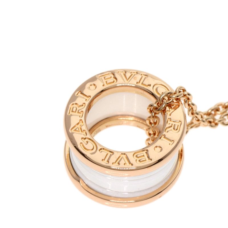 Bvlgari White Ceramic Necklace 18K Pink Gold