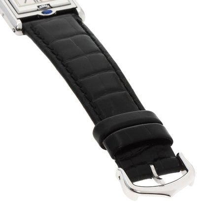 Cartier Tank Basculant MM Watch SS Leather Boys