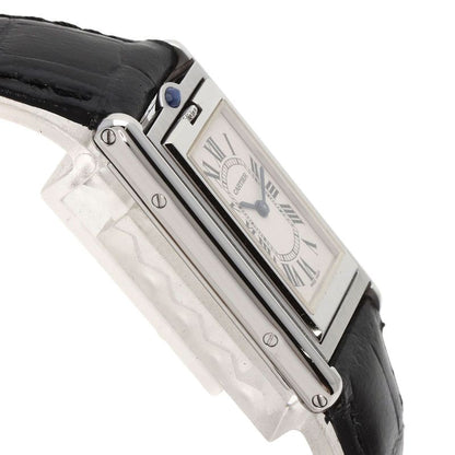 Cartier Tank Basculant MM Watch SS Leather Boys