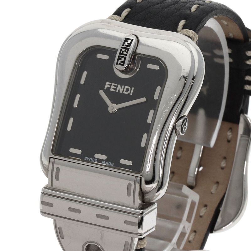 Fendi Buckle Motif Watch SS Leather