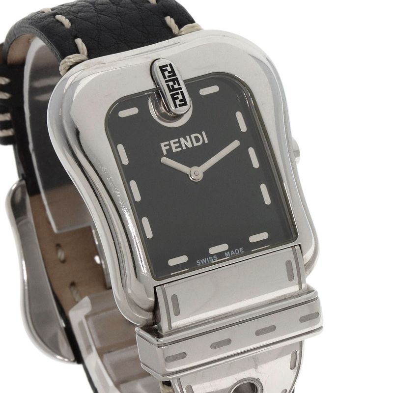 Fendi Buckle Motif Watch SS Leather