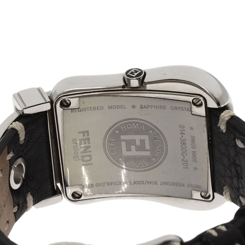 Fendi Buckle Motif Watch SS Leather