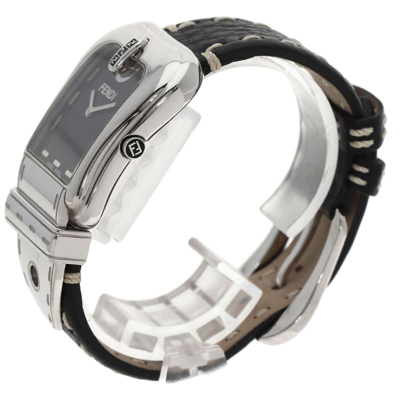 Fendi Buckle Motif Watch SS Leather