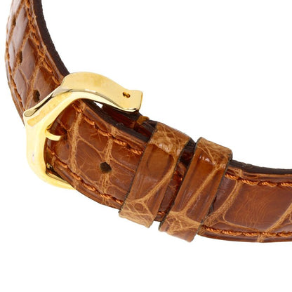 Cartier Santos Round Chrono Reflex Watch 18K Yellow Gold Leather Diamond