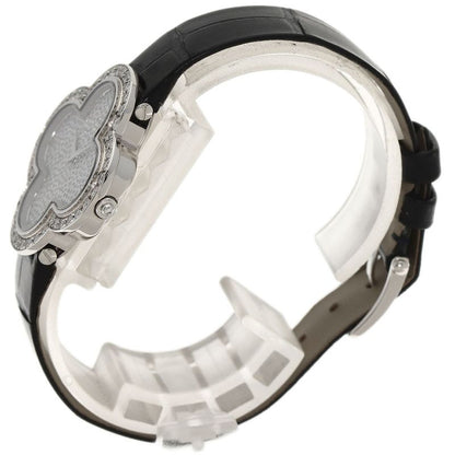Van Cleef & Arpels Alhambra Watch 18K White Gold Leather