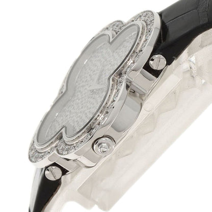 Van Cleef & Arpels Alhambra Watch 18K White Gold Leather