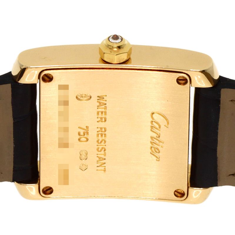 Cartier Tank Francaise SM Watch 18K Yellow Gold Leather Diamond