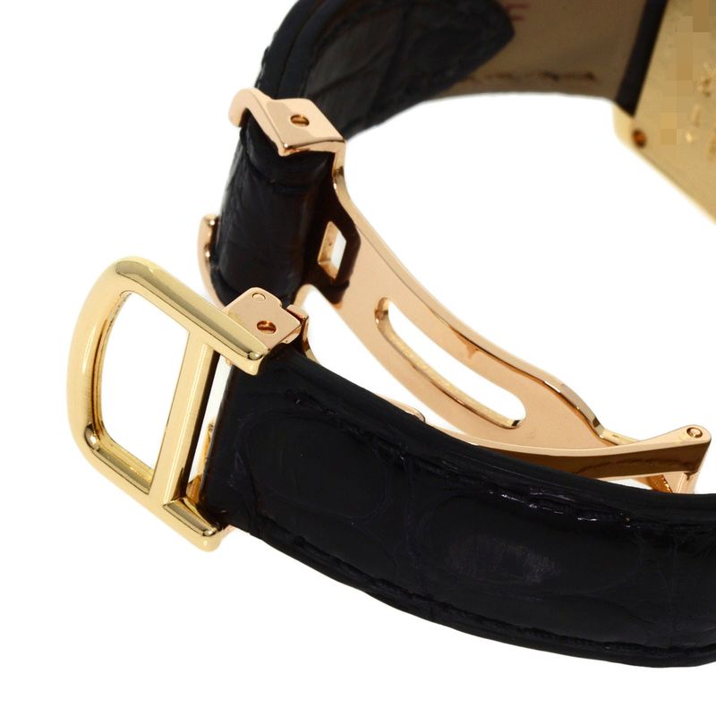 Cartier Tank Francaise SM Watch 18K Yellow Gold Leather Diamond