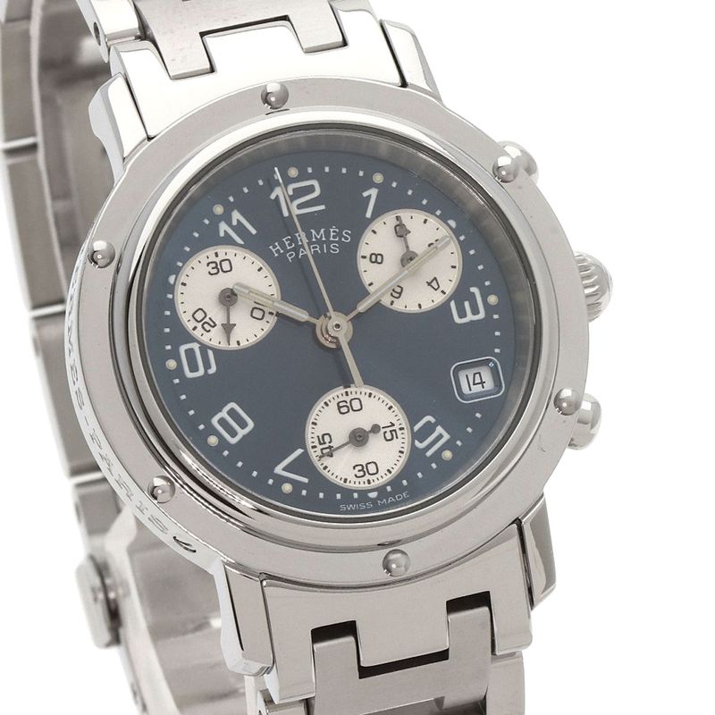 Hermes Clipper Chronograph Watch SS