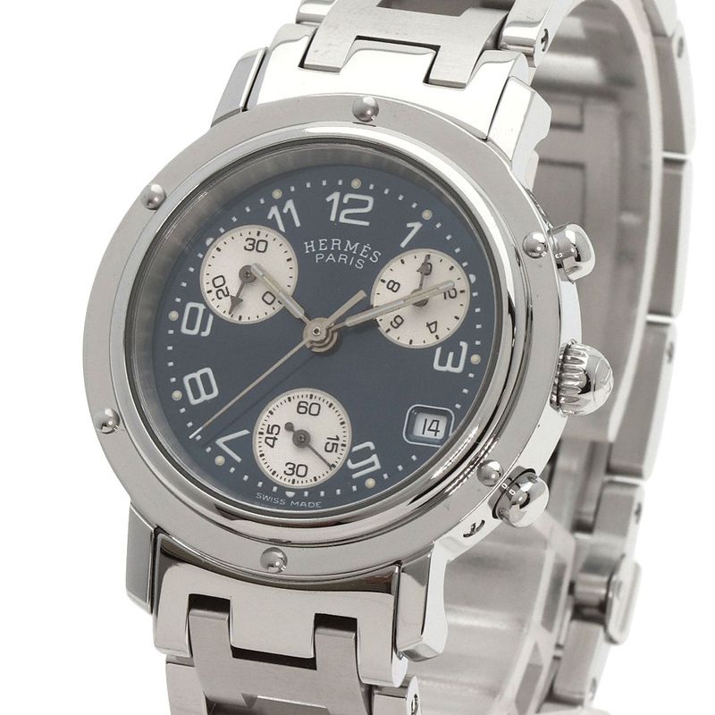 Hermes Clipper Chronograph Watch SS