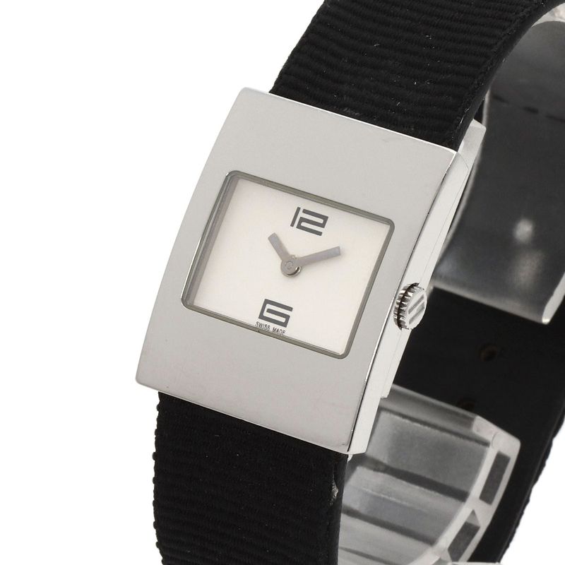 Gucci Square Face Watch SS Leather