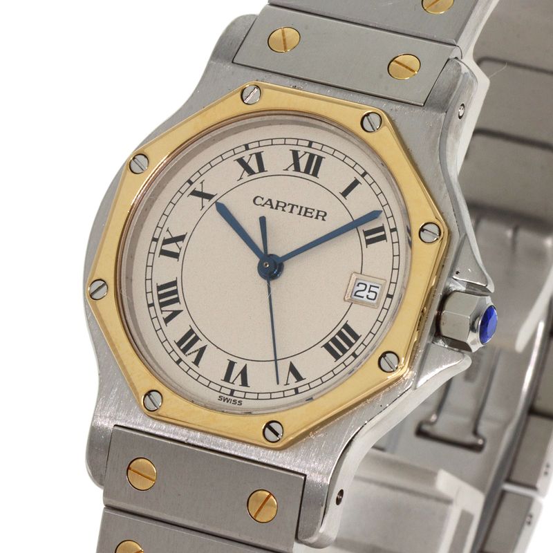 Cartier Santos Octagon LM Watch SS Yellow Gold