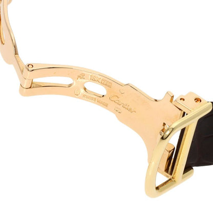 Cartier Santos Dumont Diamond Bezel Watch 18K Pink Gold Leather