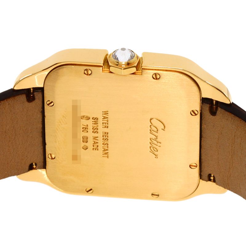Cartier Santos Dumont Diamond Bezel Watch 18K Pink Gold Leather