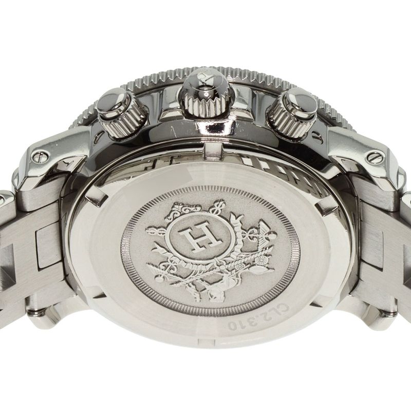 Hermes Clipper Diver Chronograph New Buckle Watch SS