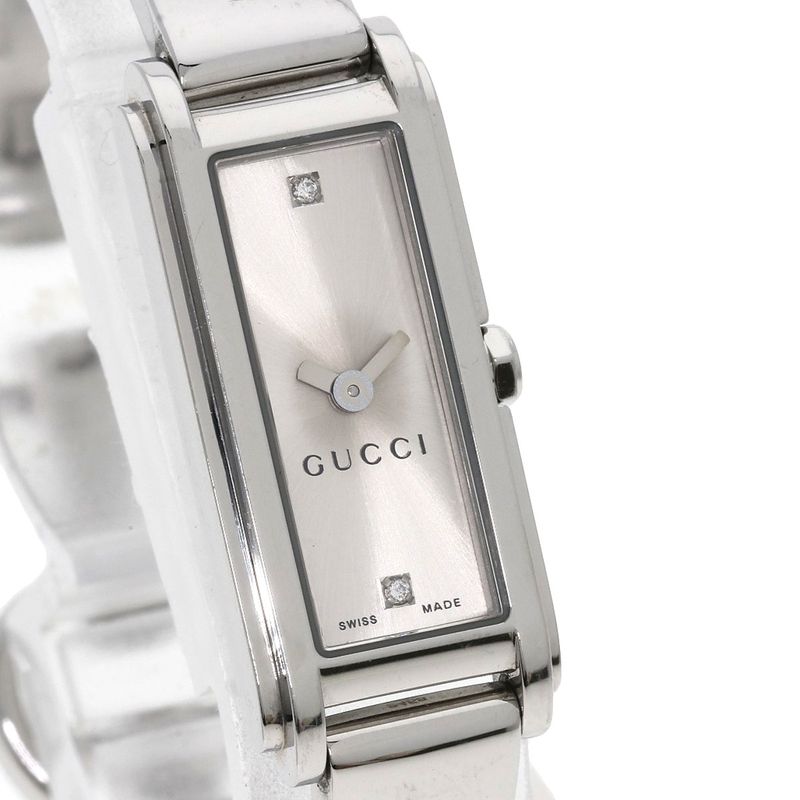 Gucci 109 Square Face Diamond Watch SS