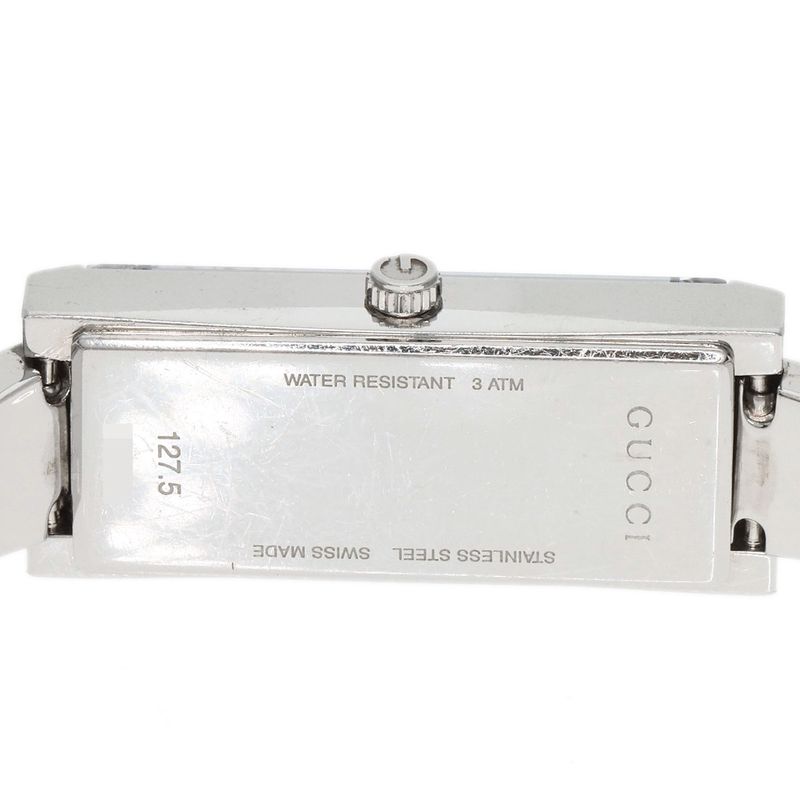 Gucci 127.5 Square Face Bezel Diamond Watch SS