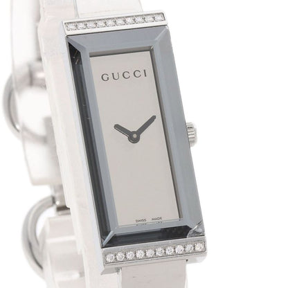 Gucci 127.5 Square Face Bezel Diamond Watch SS