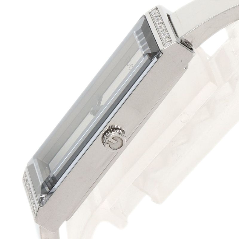 Gucci 127.5 Square Face Bezel Diamond Watch SS