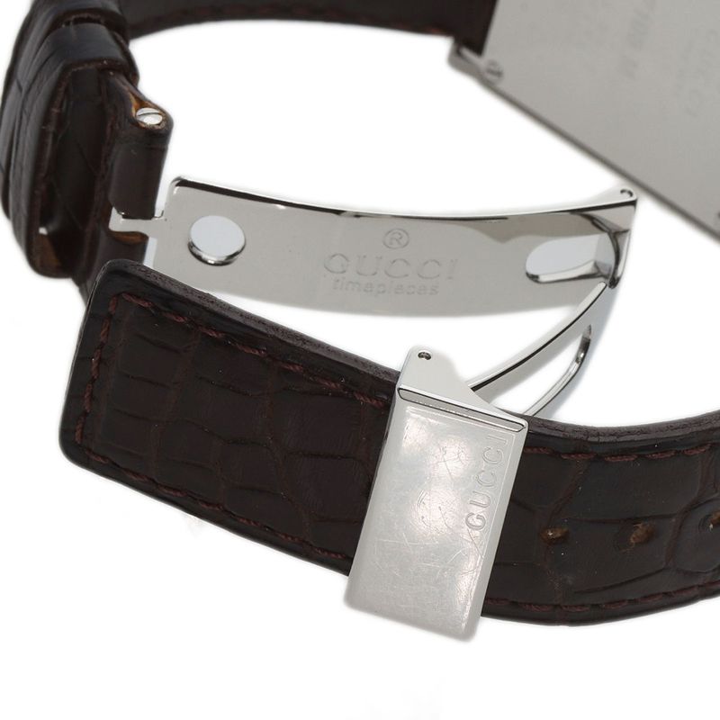 Gucci Square Face Watch SS Leather