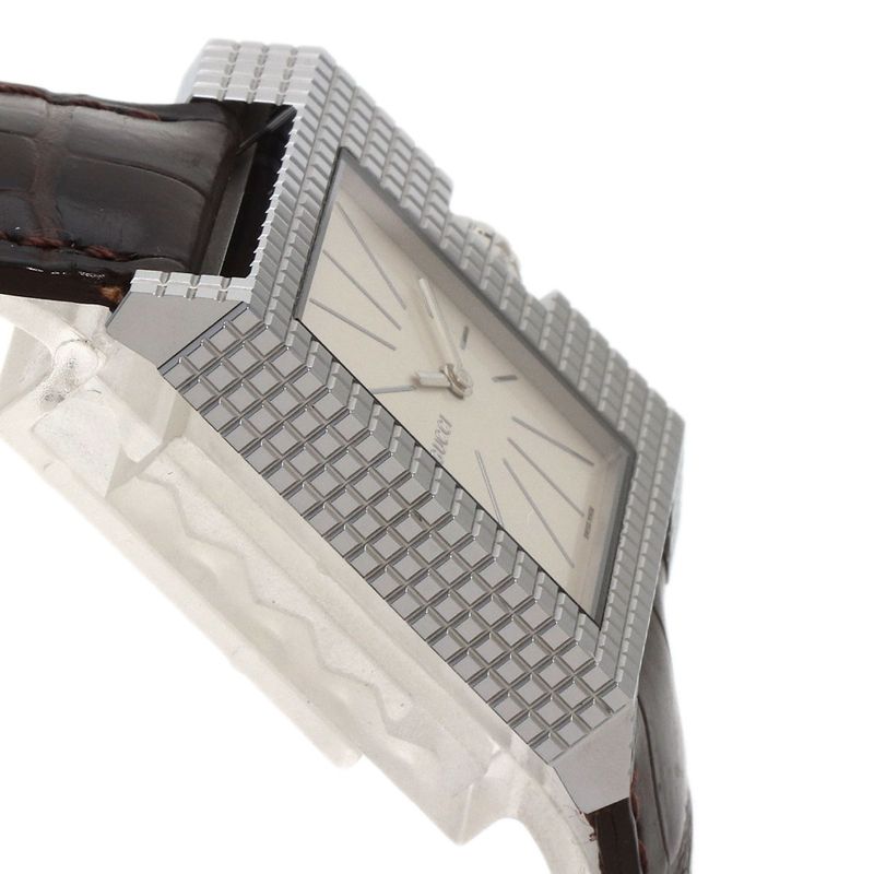 Gucci Square Face Watch SS Leather