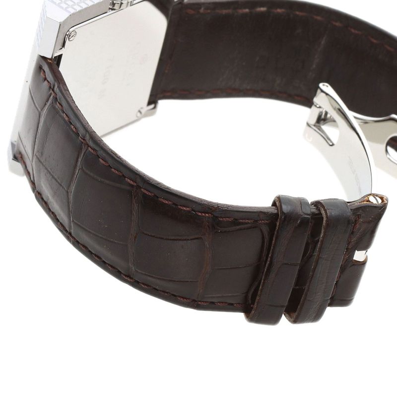 Gucci Square Face Watch SS Leather