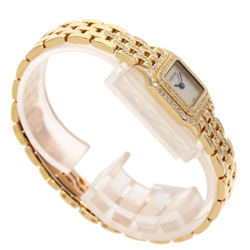 Cartier Mini Panther Double Bezel Diamond Watch 18K Yellow Gold