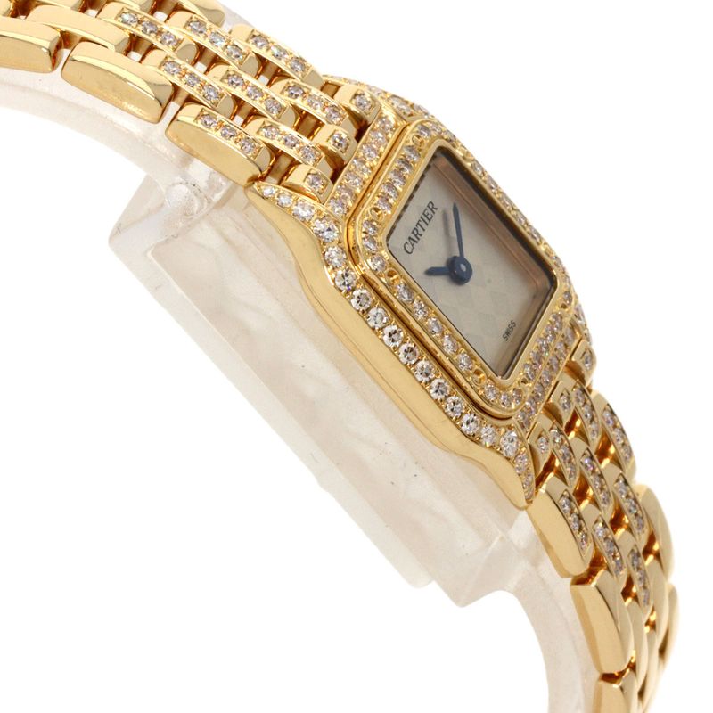 Cartier Mini Panther Double Bezel Diamond Watch 18K Yellow Gold