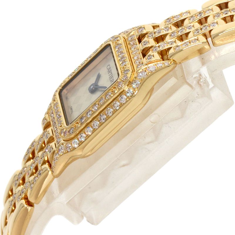 Cartier Mini Panther Double Bezel Diamond Watch 18K Yellow Gold