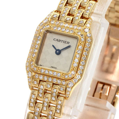 Cartier Mini Panther Double Bezel Diamond Watch 18K Yellow Gold
