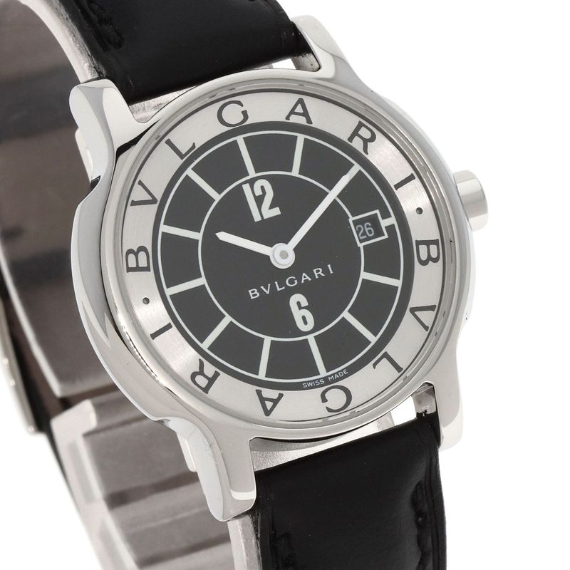 Bvlgari Solo Tempo Watch SS Leather