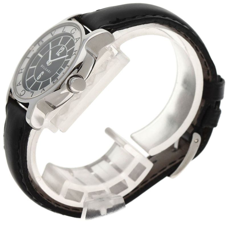 Bvlgari Solo Tempo Watch SS Leather
