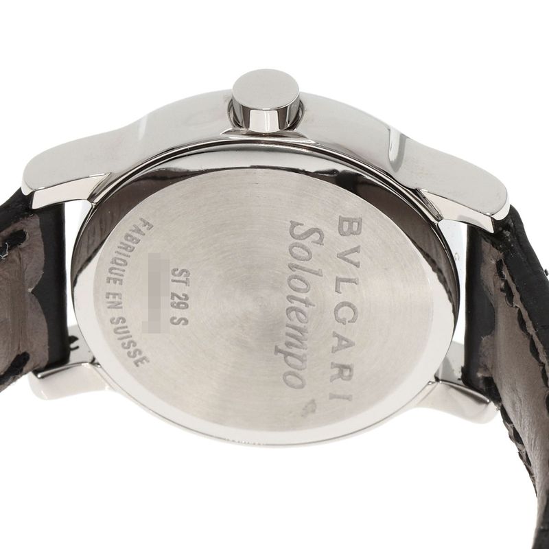 Bvlgari Solo Tempo Watch SS Leather