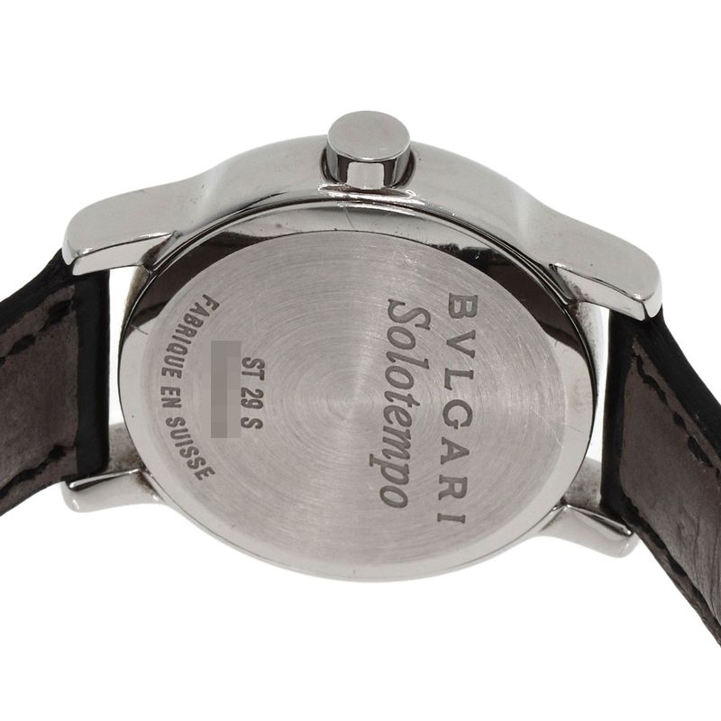 Bvlgari Solo Tempo Watch SS Leather