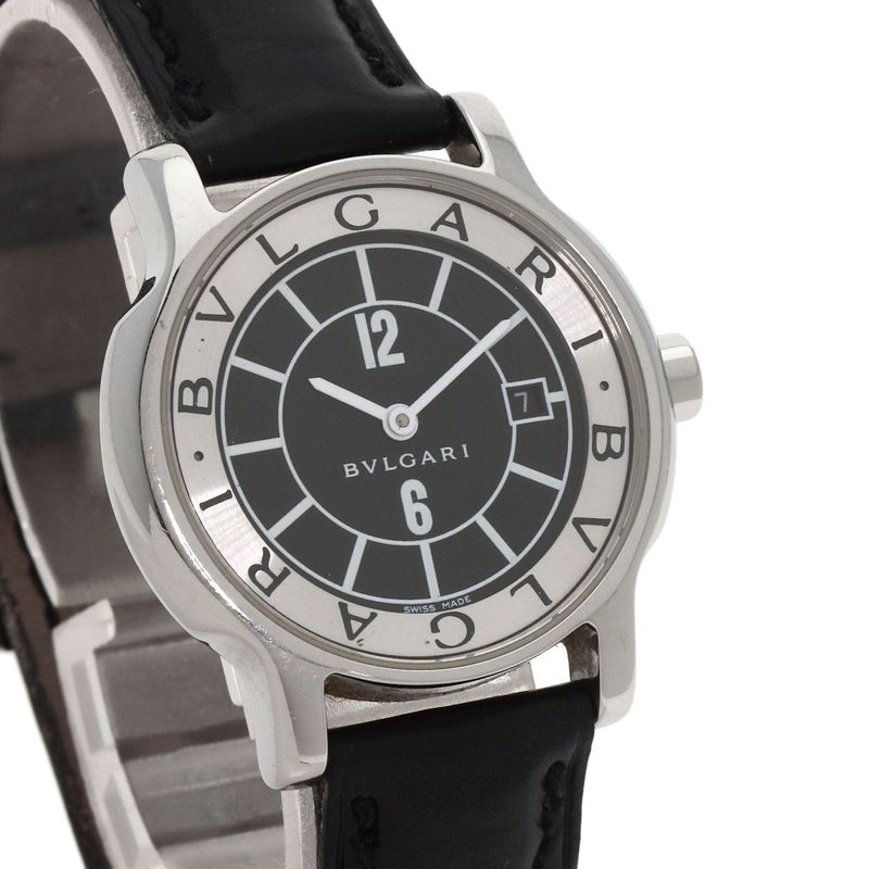 Bvlgari Solo Tempo Watch SS Leather