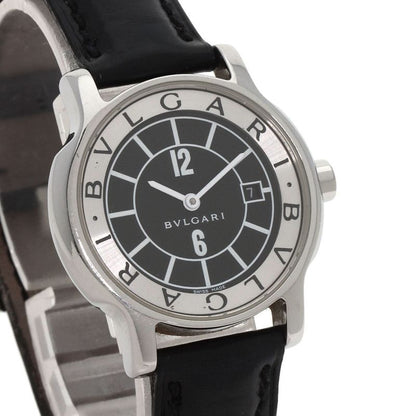 Bvlgari Solo Tempo Watch SS Leather