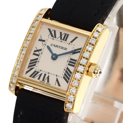 Cartier Tank Francais-z SM Watch 18K Yellow Gold Leather s