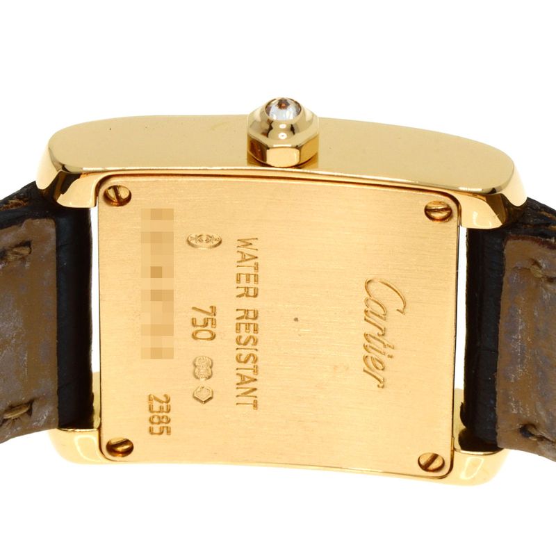 Cartier Tank Francais-z SM Watch 18K Yellow Gold Leather s