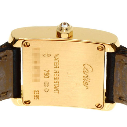 Cartier Tank Francais-z SM Watch 18K Yellow Gold Leather s