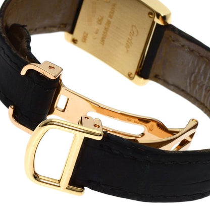 Cartier Tank Francais-z SM Watch 18K Yellow Gold Leather s