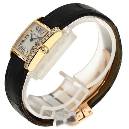 Cartier Tank Francais-z SM Watch 18K Yellow Gold Leather s