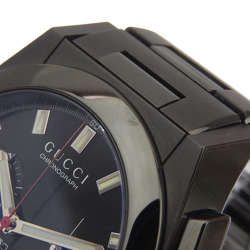 Gucci Pantheon 115.2 Stainless Steel Black Quartz Chronograph Dial