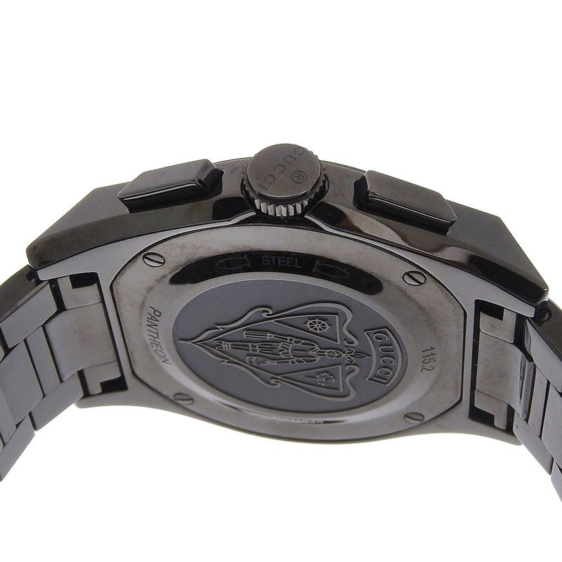 Gucci Pantheon 115.2 Stainless Steel Black Quartz Chronograph Dial