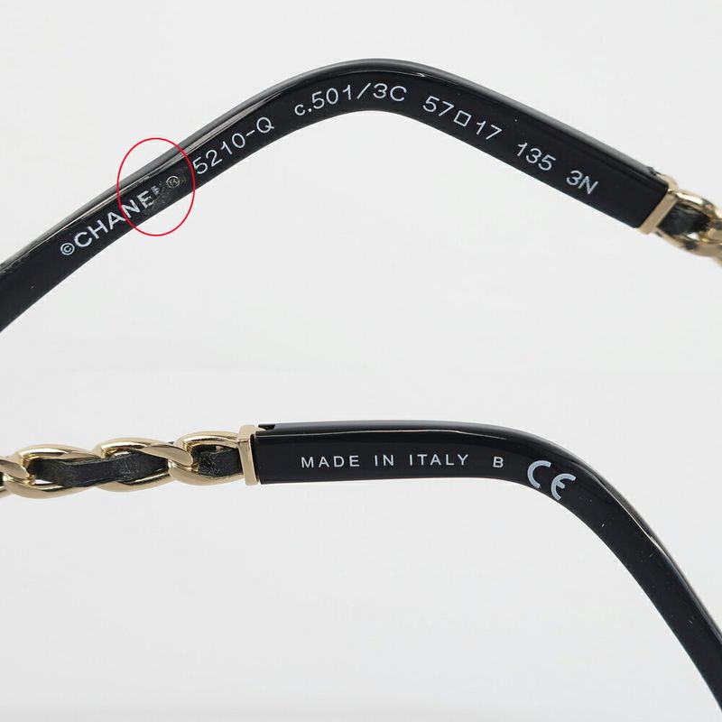 Chanel Sunglasses Black CC Logo 3C 57 17 135 Gold