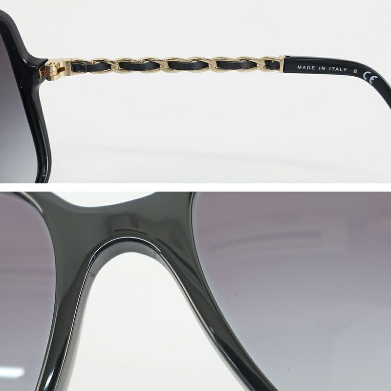 Chanel Sunglasses Black CC Logo 3C 57 17 135 Gold