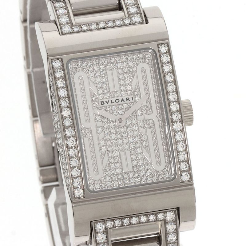 Bvlgari Rettangolo Diamond Watch 18K White Gold Goldx