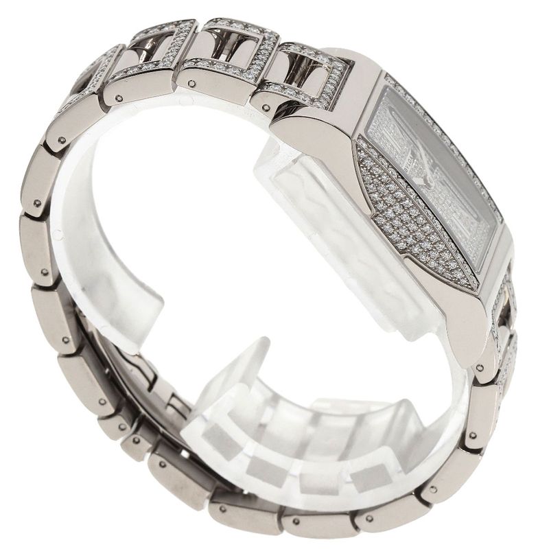 Bvlgari Rettangolo Diamond Watch 18K White Gold Goldx