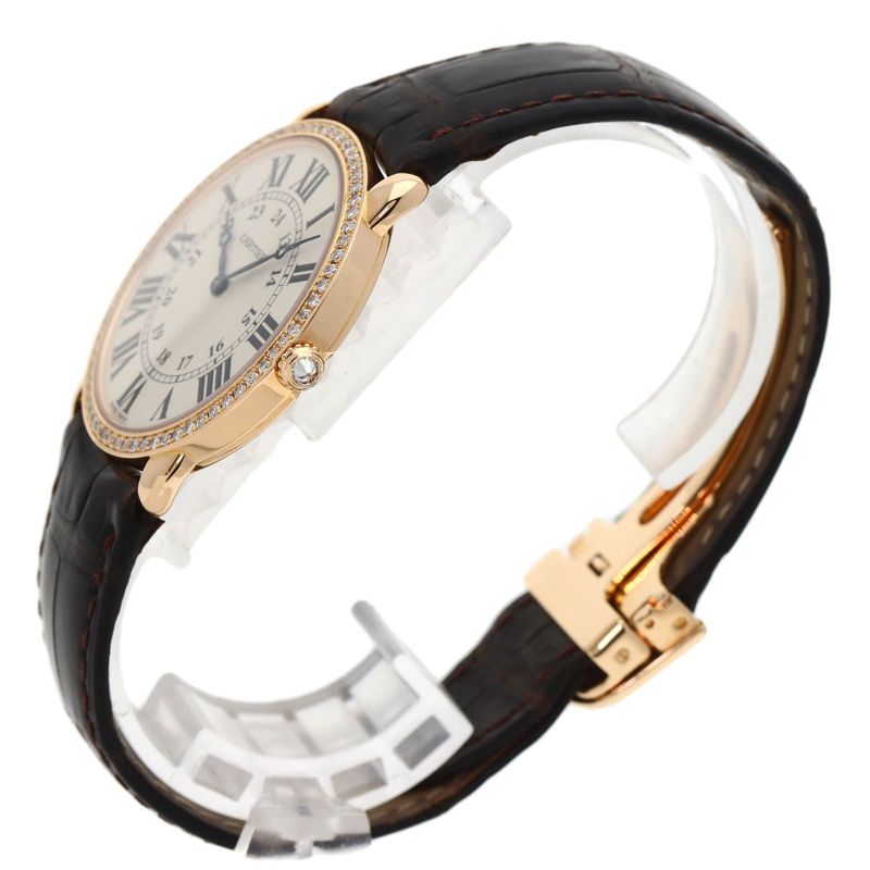 Cartier Ronde Louis LM Diamond Watch 18K Pink